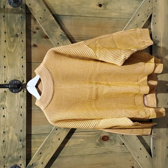 TOPSHOP CHUNKY KNIT RIBBED SWEATER SIZE 12 YELLOW CREW NECK PULLOVER - Picture 1 of 8